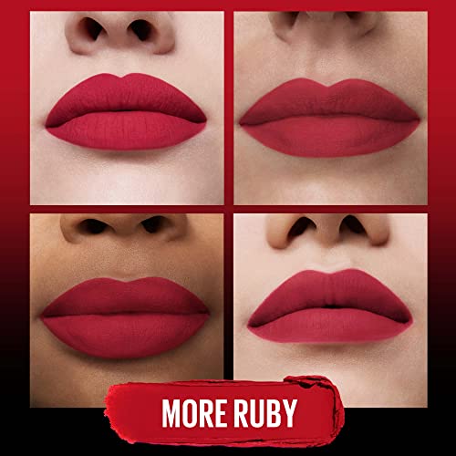 Maybelline New York Matte Lipstick - Intense Colour Sensational Ultimate Colour #199 More Ruby (Red) - 2g