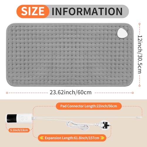 SKY-TOUCH Electric Heating Pad - Back, Neck, Shoulder & Belly Relief (9 Temp Levels, Machine Washable)