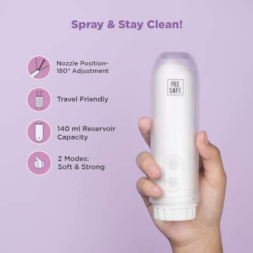 Pee Safe Portable Jet Spray Bidet - Travel-Friendly Handheld with Adjustable Nozzle