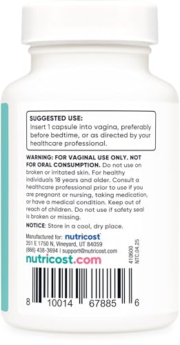 Nutricost Boric Acid 600mg Capsules - 60 Count | Vaginal Suppository for Women | Non-GMO