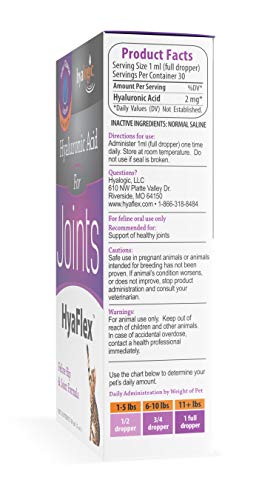 Hyalogic HyaFlex for Cats - Oral Hyaluronic Acid (HA) Joint Supplement 1 oz