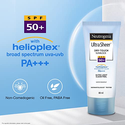 Neutrogena Ultra Sheer Dry-Touch Sunblock SPF 50+: Broad Spectrum Protection
