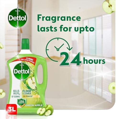 Dettol Power Floor Cleaner - Green Apple Scent (3L)