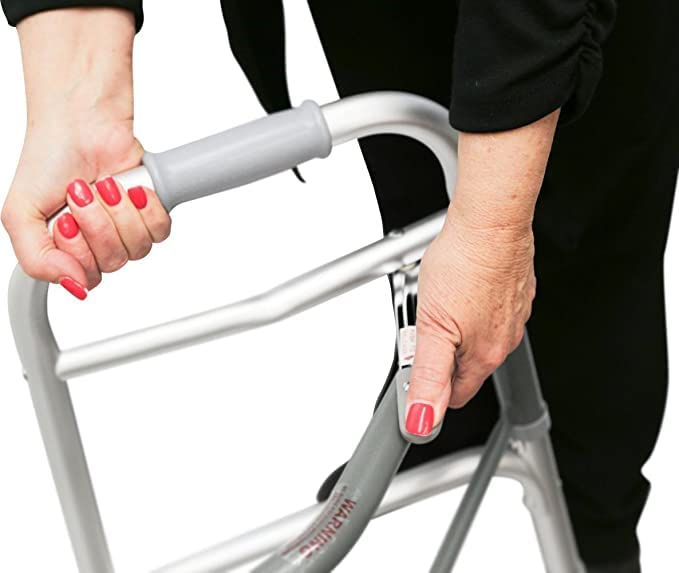 Dorra JL9637L Foldable Aluminum Walking Aid for Seniors with 5-Inch Double Wheels