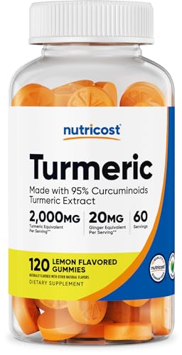 Nutricost Turmeric Gummies - 120 Gummies with 95% Curcuminoids, Ginger & Black Pepper Extract for Joint Support