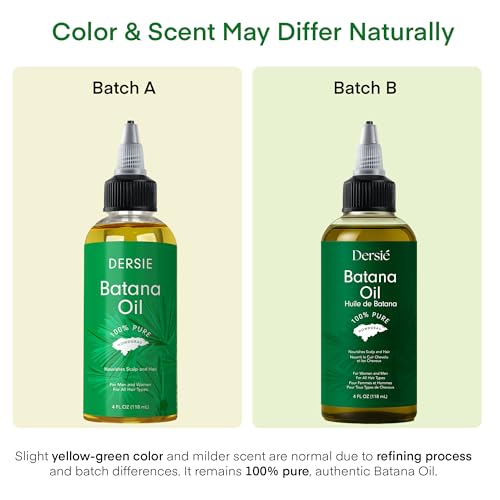 Dersie Batana Oil for Hair Growth - 100% Pure & Natural Raw Batana Oil from Honduras - 4 FL OZ