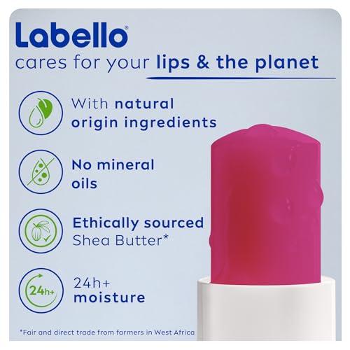 LABELLO Lip Balm Cherry Shine - 24H Melt-In Moisture with Shea Butter & Natural Oils