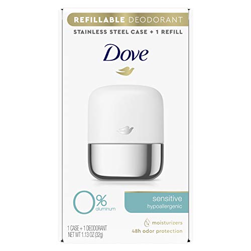 Dove Refillable Deodorant Starter Kit - Aluminum-Free, Sensitive Skin, 1.13 oz