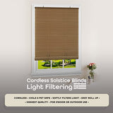 Cordless Solstice Vinyl Roll-Up Blind (30"x72") - Woodtone