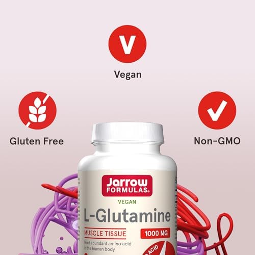 Jarrow Formulas L-Glutamine 1000mg - 100 Tablets for Muscle Support