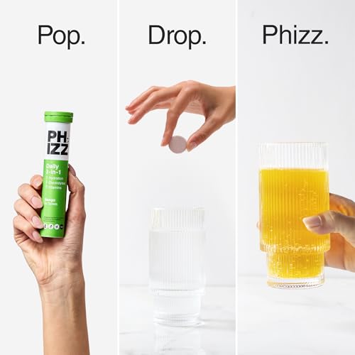 Phizz Electrolytes Hydration Tablets - Mango - 20 Effervescent Tablets with 18 Vitamins & Minerals