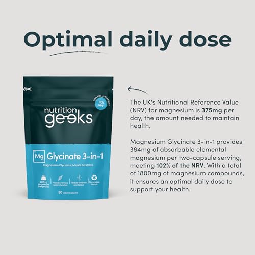 Triple Absorption Magnesium Complex: Glycinate, Citrate & Malate 1800mg - 90 Vegan Capsules (UK Made)