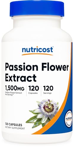 Nutricost Passion Flower Extract 120 Capsules - Natural Sleep Support, Glue-Free, Non-GMO