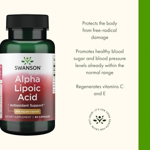 Swanson Alpha Lipoic Acid 600mg: Powerful Antioxidant Support (60 Capsules)