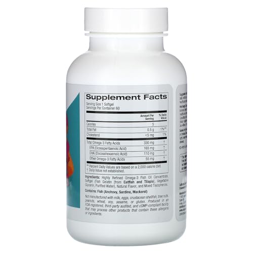 California Gold Nutrition Kids Omega-3 Fish Oil - Natural Strawberry Flavor - 60 Softgels