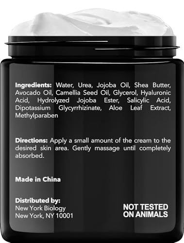 New York Biology 42% Urea Cream with 2% Salicylic Acid - Moisturizing Foot Cream for Dry Cracked Heels & Calloused Feet - 4 oz