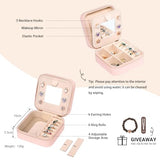 LIWEGHT Initial Travel Jewelry Box - Small Case with Mirror for Rings, Necklaces & Earrings