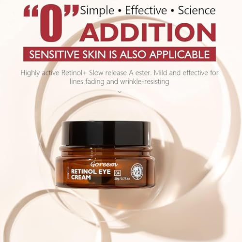Retinol Eye Cream for Dark Circles & Fine Lines - Anti-Aging, Brightening & Hydration, 20g