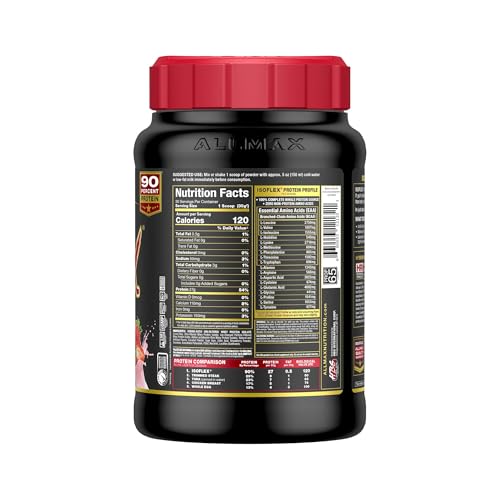 ALLMAX Nutrition ISOFLEX Whey Protein Isolate - 27g Protein, Strawberry Flavor, 2 lb