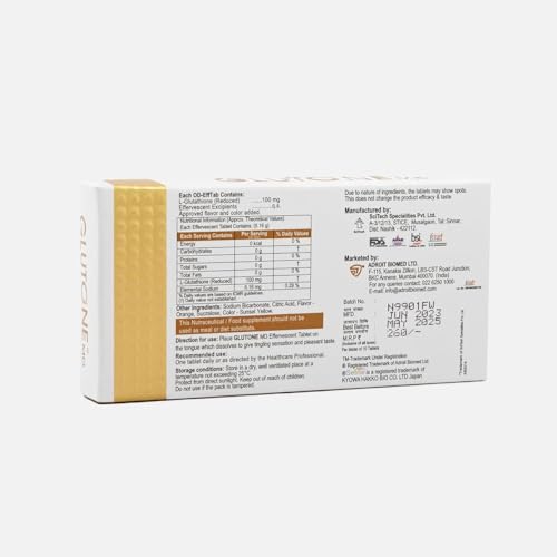 Glutone MD Glutathione Mouth-Dissolving Tablets | 100mg Setria L-Glutathione | Radiant Glow & Even Skin Tone | Pack of 30 (Orange)