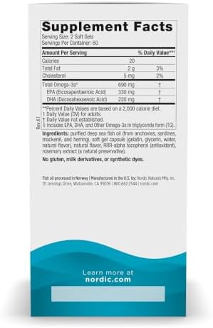 Nordic Naturals Omega-3 Lemon - 120 Soft Gels (690mg) - Superior Omega-3 Support