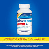 21st Century Calcium Citrate Maximum + D3 - 120 Tablets | Bone Strength