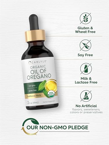 Carlyle Organic Oil of Oregano Liquid Drops | 2 fl oz | Vegan Herbal Supplement | Non-GMO, Gluten Free