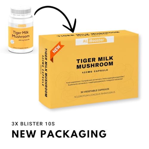 ALIBOOSTER Tiger Milk Mushroom Capsules - 420mg x 30