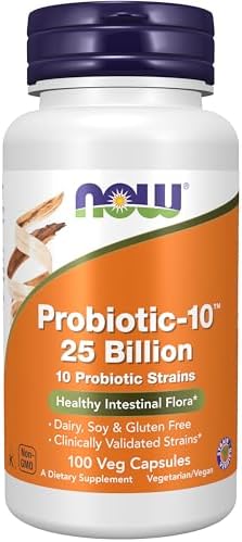 Now Foods Supplements Probiotic 10™ 25 Billion With 10 Probiotic Strains Dairy Soy And Gluten Free Strain Verified 100 Veg Capsules