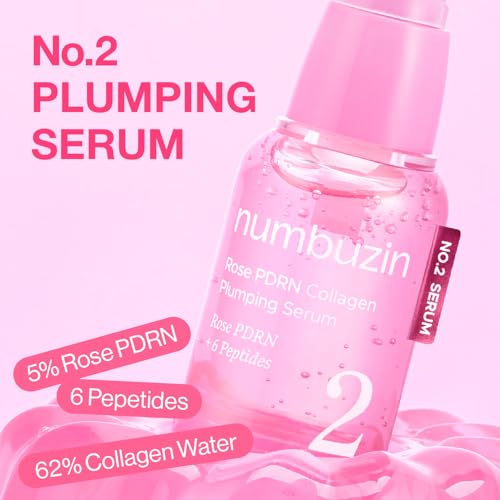 numbuzin No.2 Rose PDRN Collagen Plumping Serum – Hydrating & Firming Korean Skincare Serum for Dry & Combination Skin (1.01 fl.oz.)