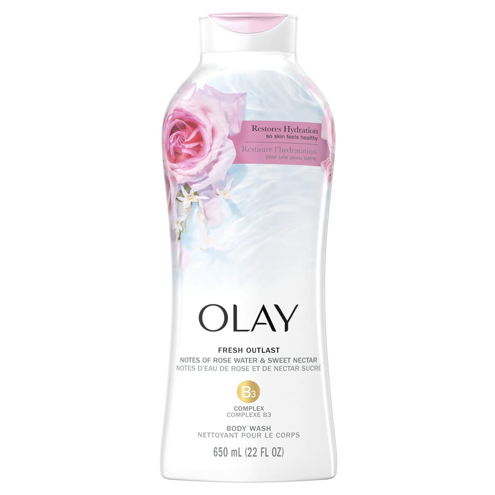Olay Fresh Outlast Rose Water & Sweet Nectar Body Wash - 22 fl oz, 4 Count