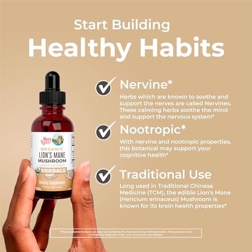 MaryRuth Organics Lions Mane Mushroom Supplement | USDA Organic | 1 oz