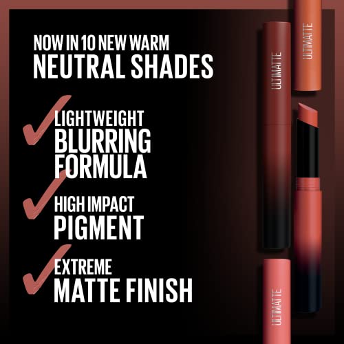 Maybelline Color Sensational Ultimatte Matte Lipstick - More Stone Rose Mauve - Non-Drying Intense Color