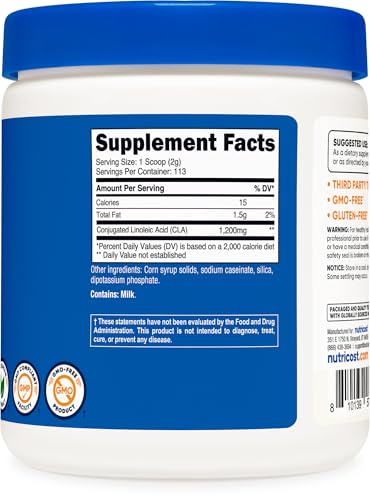 Nutricost CLA Powder - 8oz (227g) | Gluten-Free, GMO-Free CLA Supplement