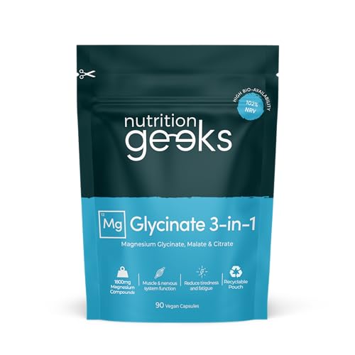 Triple Absorption Magnesium Complex: Glycinate, Citrate & Malate 1800mg - 90 Vegan Capsules (UK Made)