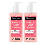 Neutrogena Fresh & Clear Facial Wash, Pink Grapefruit & Vitamin C, Blemish-Prone Skin, 200ml (Pack of 2)