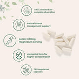 Micro Ingredients Chelated Magnesium Glycinate 350mg (240 Veggie Capsules)