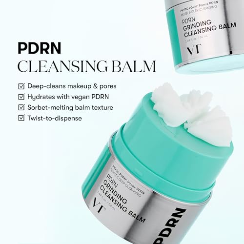 VT Cosmetics PDRN Grinding Cleansing Balm - Makeup Remover & Gentle Exfoliator (Vegan, 50ml)