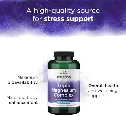 Swanson Triple Magnesium Complex 400 mg - 300 Capsules .