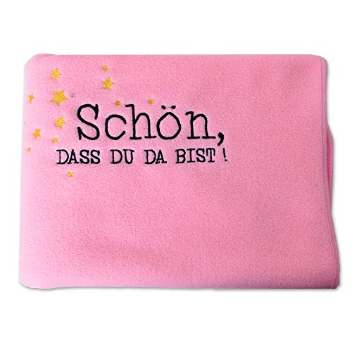 TE-Trend Pink Stork Cuddly Toy (38 cm) & Soft Baby Blanket (100x80 cm) Gift Set