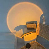 New Sunset Table Lamp with Rainbow Light Projection, Creative Showroom Bedroom Background Wall Colored Lights, 5V USB Power Supply