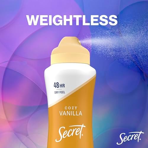 Secret Dry Spray Antiperspirant Deodorant for Women - 48-Hour Protection, Vanilla & Argan Oil, 4.1oz (Pack of 3)