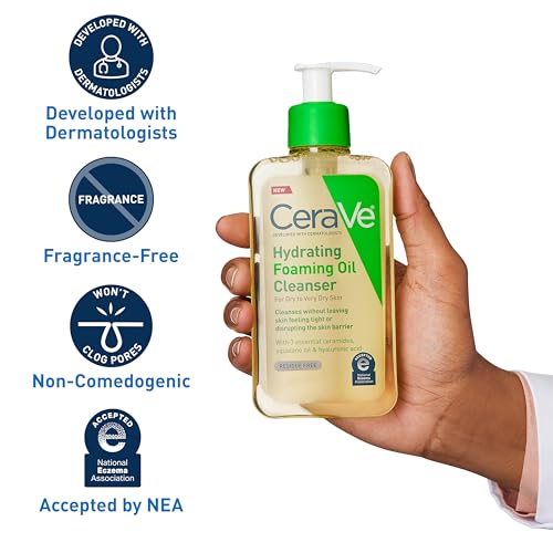 CeraVe Hydrating Foaming Oil Cleanser, Moisturizing Refill for Dry to Very Dry Skin, 19 oz
