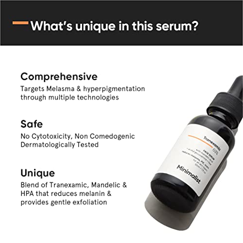 Minimalist 3% Tranexamic Acid Face Serum for PIE, PIH and Acne Scars – Even Skin Tone Serum with HPA 30ml
