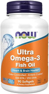 NOW Foods, Ultra Omega-3 Fish Oil, 90 Softgels