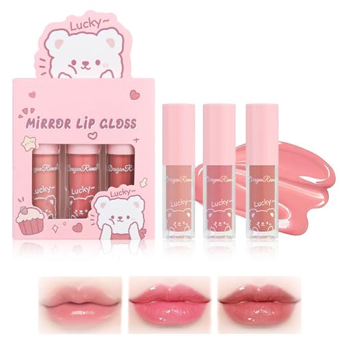 3 Pcs Mini Lip Gloss Set - Tinted Plumping Glow Oil for Teenage Girls & Women | Cute Hydrating Mirror Gloss | Non-Sticky Long-Lasting Moisturizing