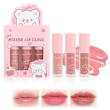 3 Pcs Mini Lip Gloss Set - Tinted Plumping Glow Oil for Teenage Girls & Women | Cute Hydrating Mirror Gloss | Non-Sticky Long-Lasting Moisturizing