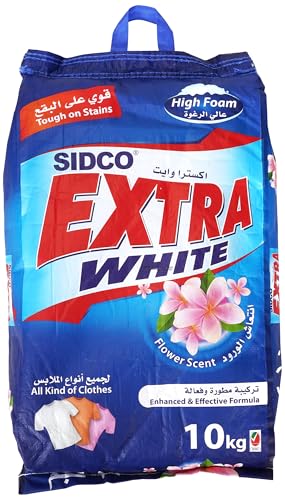 Extra White Detergent Powder - High Foam Laundry Cleaner, 10kg