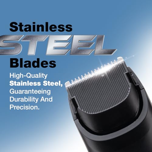 Vega Power Lite Beard Trimmer for Men - Black, 90 Min Runtime, 40 Length Settings