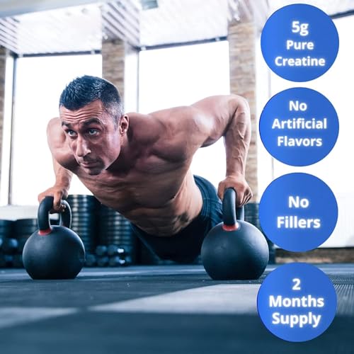 Gaspari Nutrition Pure Creatine Monohydrate 5g Unflavored - 200 Servings for Muscle Power and Endurance